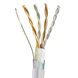 Covid 500' Roll Shielded, Cat 5e, White Jacket, Plenum - P-C5EF-WHT-500R