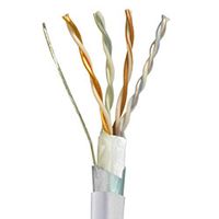 Covid 500' Roll Shielded, Cat 5e, White Jacket, Plenum - P-C5EF-WHT-500R