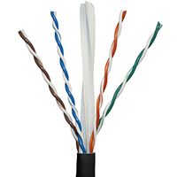 Covid 500' Roll Cat 6, 550 MHz, Black Jacket, Plenum - P-C6-BLK-500R