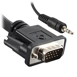 Covid 15' Slim Line VGA Cable with Audio - MC-VGAA-15M