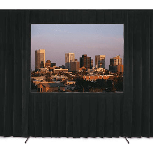 Da-Lite Heavy Duty Fast-Fold Deluxe and Truss Drapery Presentation Kit, 108" x 192" Black Drapes - Truss - 36635