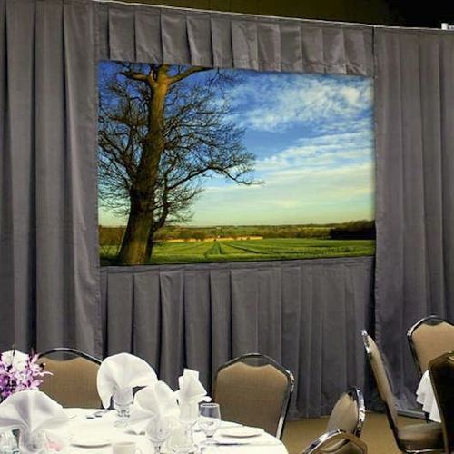 Da-Lite Heavy Duty Fast-Fold Deluxe and Truss Drapery Presentation Kit, 144" x 256" Gray Drapes - 36605GR