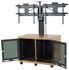 Da-Lite Video Conferencing Equipment Rack Cart w/Wood Finish for Dual Monitors
