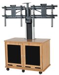 Da-Lite Video Conferencing Equipment Rack Cart w/Wood Finish for Dual Monitors
