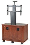 Da-Lite Video Conferencing Equipment Rack Cart w/Wood Finish for Single Monitor