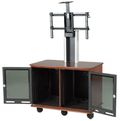 Da-Lite Video Conferencing Equipment Rack Cart w/Wood Finish for Single Monitor