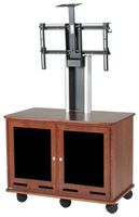 Da-Lite Video Conferencing Equipment Rack Cart w/Wood Finish for Single Monitor