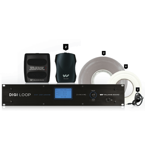 Digi-Loop Large Area, Dual Channel Hearing Loop Dante System w/ Flat Wire - DL210-SYS-2-2.0-D