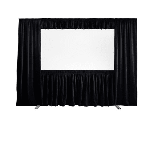 Draper FocalPoint Dress Kit Skirt - Velour, 180" x 240", NTSC, Black velour - 387080