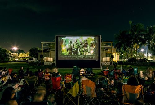 Drive-Up Series 28.5' Diagonal Silent Inflatable Outdoor Theater for Drive-In - 67164