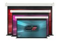 Elite ProAV Saker Plus, 265" Diag. 4:3, Large Electric Motorized Drop Down Projection Screen, SK265XVW2