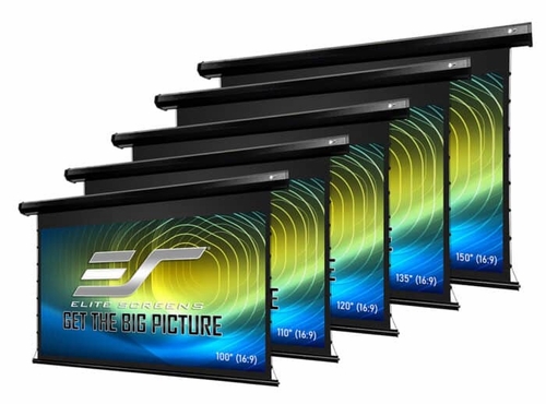 Elite Screens CineTension 3 Electric Matte White Screen, Wall/Ceiling Mounted, 120" diag., 16:9, Viewing Size: 58.9"x104.6", IR/RF Remotes,12v trigger, Black Casing