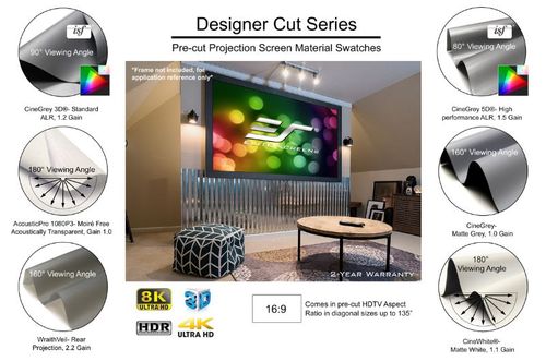 Elite Screens Designer Cut, 135", 16:9, CineGrey fabric - RM-135H-CINEGREY