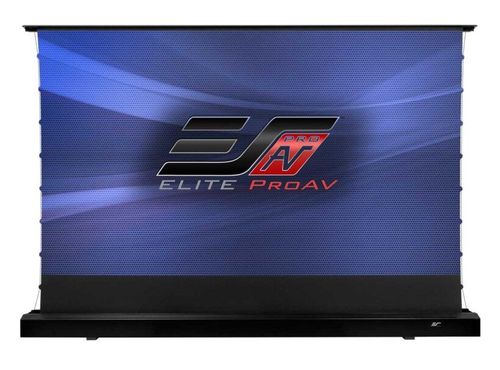 Elite Screens Presenter Pro Riser Matte White Tab-Tensioned Electric Floor-Rising Screen, 150" diag.,16:9,Viewable Size: 73.6"x130.7",IR/RF Remotes,Black Case