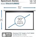 Elite Screens Spectrum 90", 16:10 MaxWhite®2 fabric - ELECTRIC90X2