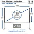 Elite Screens Yard Master Lite, 125", 16:9, SilkWhite 2 fabric - OMS125HLITE
