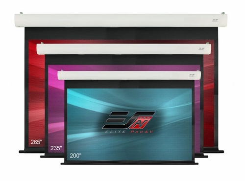 Elite ProAV Saker Plus, 265" Diag. 4:3, Large Electric Motorized Drop Down Projection Screen, SK265XVW2