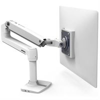 Ergotron LX Desk Mount, LCD Arm, No Grommet Mount, Bright White Texture - 45-490-216