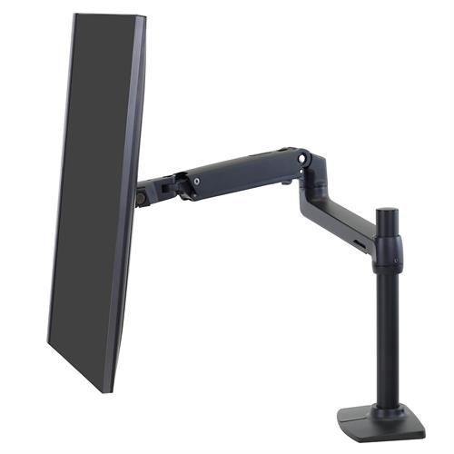 Ergotron LX Desk Mount LCD Monitor Arm, Tall Pole, Matte Black - 45-537-224