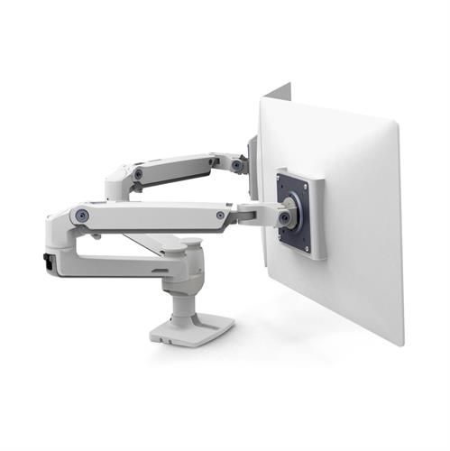 Ergotron LX Dual Side-by-Side Arm, No Grommet Mount, Bright White Texture - 45-491-216