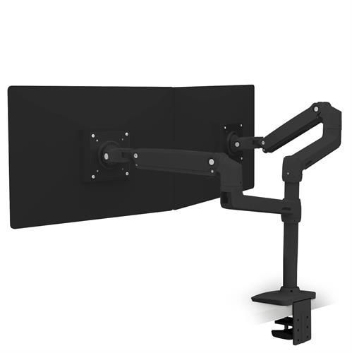 Ergotron LX Dual Stacking Arm, No Grommet Mount, Matte Black. - 45-492-224