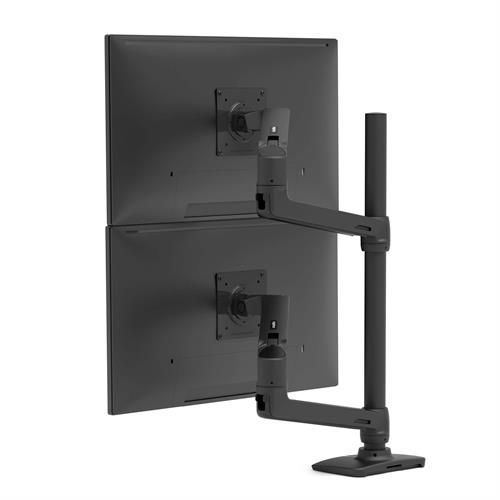 Ergotron LX Dual Stacking Arm, Tall Pole, Matte Black - 45-509-224