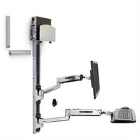 Ergotron LX STS Wall Mount System, With Medium Silver CPU Holder, Polished - 45-358-026