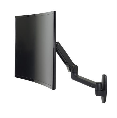 Ergotron LX Wall Mount LCD Arm, Matte Black - 45-243-224
