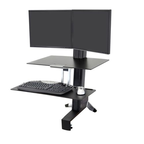 Ergotron WorkFit-S, Dual Workstation with Worksurface (black) - 33-349-200