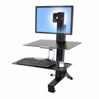Ergotron WorkFit-S, Single HD Workstation with Worksurface (black) - 33-351-200