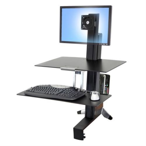 Ergotron WorkFit-S, Single LD Workstation with Worksurface (black) - 33-350-200