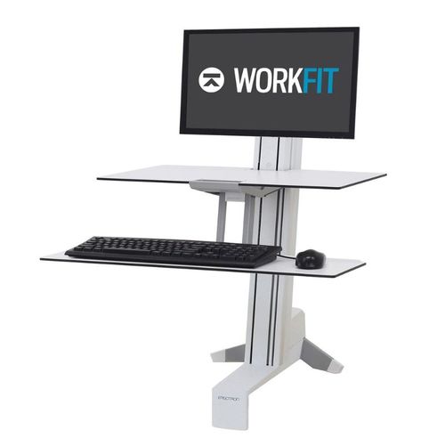 Ergotron WorkFit-S, Single LD Workstation with Worksurface (white) - 33-350-211