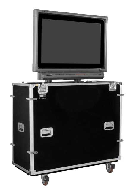 EZ-LIFT Shipping and Display Lift case for 50" Flat screen with SMART Overlay with Storage Lid: 61"H x 61"W x 22"D - ELS-50SL