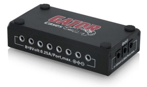 Gator Cases 1700 Milliamp Regulated 9V & 18V Multi-Output DC Power Source for Pedals - G-BUS-8-US