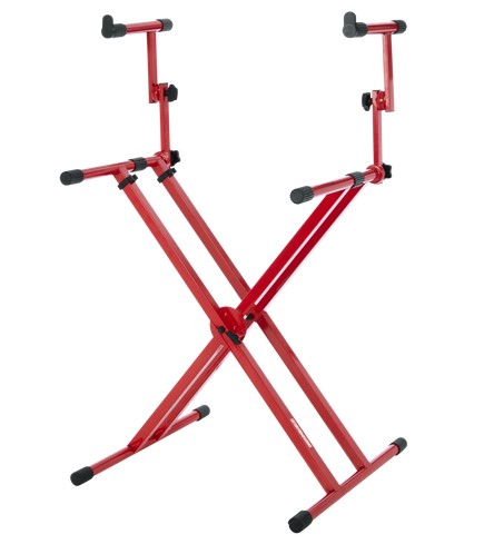 Gator Cases 2 Tier X Style Keyboard Stand; Red - GFW-KEY-5100XRED