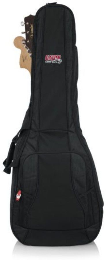 Gator Cases 4G Series Double Guitar Bag for Acoustic and Electric Guitar with Adjustable Backpack Straps - GB-4G-ACOUELECT