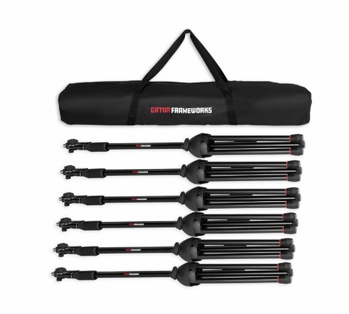 Gator Cases 6-Pack Of Mic Stands With Carry Bag - GFW-MIC-6PACKBG