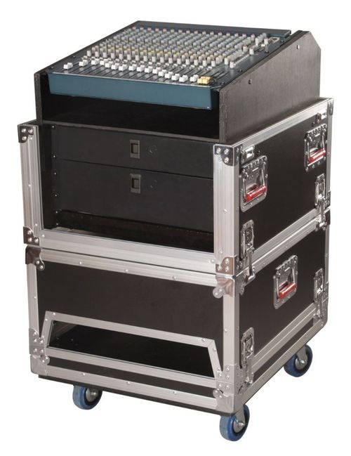 Gator Cases ATA Console Wood Flight Rack Case; 14U Top; 6U Bottom - G-TOUR-GRC-1406