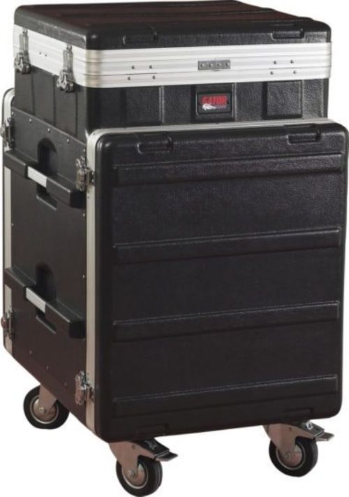 Gator Cases ATA Molded PE Pop-Up Console Rack; 10U Top; 12U Bottom; w/ Casters - GRC-10X12 PU