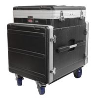 Gator Cases ATA Molded PE Pop-Up Console Rack; 12U Top; 10U Bottom; w/ Casters - GRC-12X10 PU