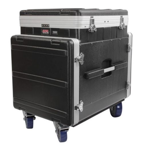 Gator Cases ATA Molded PE Pop-Up Console Rack; 12U Top; 10U Bottom; w/ Casters - GRC-12X10 PU