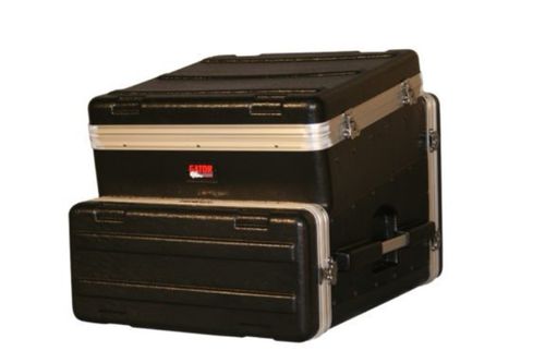 Gator Cases ATA Molded PE Slant Top Console Rack; 10U Top; 4U Bottom - GRC-10X4