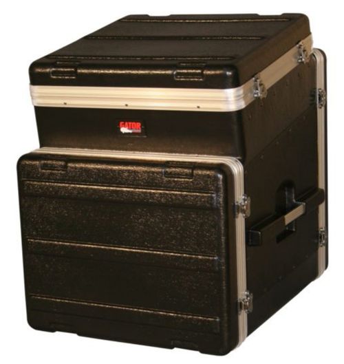 Gator Cases ATA Molded PE Slant Top Console Rack; 10U Top; 8U Bottom - GRC-10X8