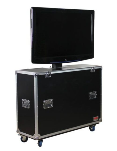 Gator Cases ATA Wood Flight Case w/ Electric LCD Lift & Casters; Fits LCD & Plasma Screens Up to 47" - G-TOUR ELIFT 47