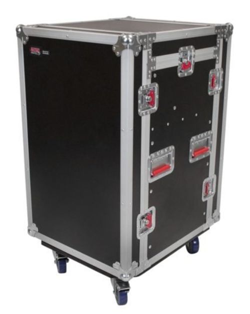 Gator Cases ATA Wood Flight Pop-Up Console Rack Case; 10U Top; 12U Bottom; w/ Casters - G-TOUR 10X12 PU