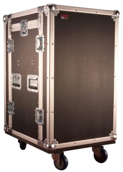 Gator Cases ATA Wood Flight Pop-Up Console Rack Case; 10U Top; 14U Bottom; w/ Casters - G-TOUR 10X14 PU