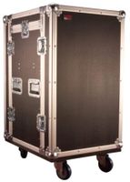 Gator Cases ATA Wood Flight Pop-Up Console Rack Case; 10U Top; 14U Bottom; w/ Casters - G-TOUR 10X14 PU