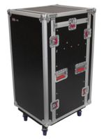 Gator Cases ATA Wood Flight Pop-Up Console Rack Case; 10U Top; 16U Bottom; w/ Casters - G-TOUR 10X16 PU