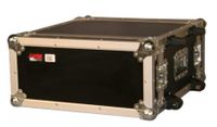 Gator Cases ATA Wood Flight Rack Case; 4U; 17" Deep; w/ Pull Handle & Wheels - G-TOUR 4UW