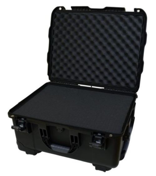 Gator Cases Black injection molded case with pullout handle, inline wheels, and Interior dims 20.5" x 15.3" x 10.1". DICED FOAM - GU-2015-10-WPDF